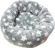 Annam round furry pillow dark grey stars L 70 × 22 cm - Pet Bed