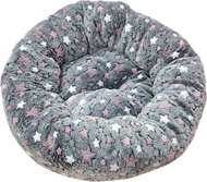 Annam round furry bed dark grey coloured stars M 60 × 20 cm - Pet Bed
