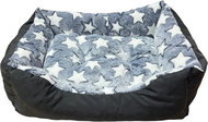 Annam square furry bed dark grey stars M 75 × 60 × 20 cm - Pet Bed