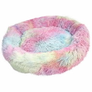 Annam round bed with long fur rainbow 50 × 50 cm - Pet Bed