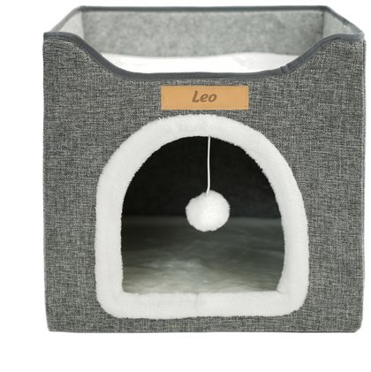 Dogeste Kibo cat house with scratching post and bed foldable grey 39,5 × 38,5 cm - Pet Bed - Main image