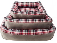 Qiushi S Grey and Red-Blue Plaid Bed - Pet Bed