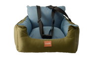 Qiushi Dog Travel Bag Khaki with Blue Lining - Pet Bed