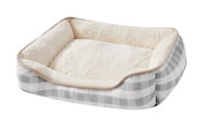 Qiushi Beige Bed with Chequered Border M - Pet Bed