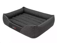 Doggy COMFORT Bed Black ECO-LEATHER, Size L – 65 × 50cm - Pet Bed