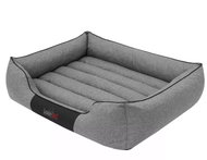 Doggy COMFORT Dark Grey ECO-LEATHER Bed, size L - 65 × 50cm - Pet Bed