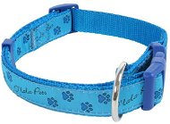 Olala Pets obojok labky 20 mm × 38–60 cm, modrý - Obojok pre psa
