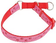 Dog Collar Olala Pets Half Choke Collar Paws  25mm x 38-62cm, Pink - Obojek pro psy
