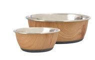 Karlie-Flamingo SELECTA Wood Stainless-steel Bowl 20cm 1900ml - Dog Bowl