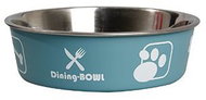Karlie-Flamingo Stainless-steel Bowl with Plastic Sheathing, Blue, 21,5cm, 1500ml - Dog Bowl