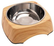 Karlie-Flamingo Stainless steel bowl in wooden stand 1400ml, pine - Dog Bowl