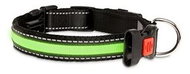 Karlie-Flamingo LED Nylon Collar with USB Charging, Green 36cm - Dog Collar