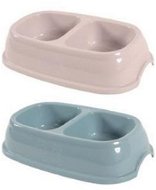 Zolux Plastic Double Bowl for Cats 2x0,2l Mixed Colour - Cat Bowl