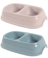 Dish plastic double bowl dog 2x0,4l mix colour Zolux - Dog Bowl