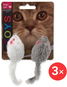 MAGIC CAT hračka myšky chrastící s catnip 11 cm 3 × 2 ks - Myš pro kočky