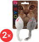 MAGIC CAT hračka myšky chrastící s catnip 11 cm 2 × 2 ks - Myš pro kočky