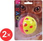 MAGIC CAT hračka míček neon jumbo s rolničkou 6 cm 2 ks - Míček pro kočky