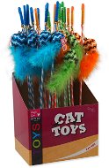 MAGIC CAT hračka mávatko loptička bavlna 17 cm + 45 cm 24 ks - Hračka pre mačky