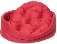 DOG FANTASY Oval Dog Bed with Pillow, 48 × 40 × 15cm, Red - Bed