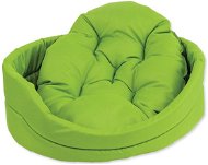 DOG FANTASY Oval Dog Bed with Pillow, 48 × 40 × 15cm, Green - Bed
