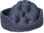 DOG FANTASY Oval Dog Bed with Pillow 60 × 51 × 17cm Dark Blue - Bed