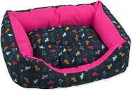 DOG FANTASY Sofa 53 × 43 × 16 cm origami dog mix black and pink - Bed