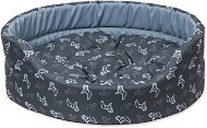 DOG FANTASY Oval Dog Bed 91 × 81 × 21cm Origami Dog Grey - Bed