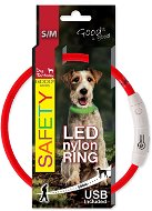 DOG FANTASY obojok LED nylon červený 45 cm - Obojok pre psa