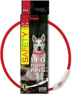 DOG FANTASY obojok LED nylon červený 65 cm - Obojok pre psa