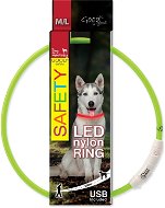 DOG FANTASY obojok LED nylon zelený 65 cm - Obojok pre psa