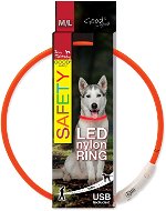 DOG FANTASY obojok LED nylon oranžový 65 cm - Obojok pre psa
