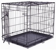 DOG FANTASY Folding Cage, S, Black, 1 Door - 61 × 48 × 46cm - Dog Cage