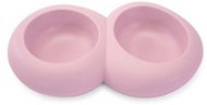 IMAC Designer Double Dog Bowl, Plastic, 300 + 300ml - Pink - L 28,5 × W 19 × H 5cm - Dog bowl
