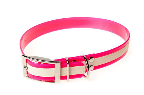 Biothane Neon Collar - Pink, Width of 25mm, Circumference of 50cm - Dog Collar - Main image