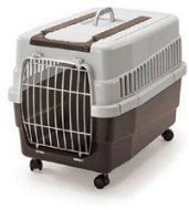 IMAC Plastic Crate on Wheels for Dog and Cat - Brown - L 60 x W 40 x H 45cm - Dog Carriers