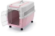 IMAC Plastic Crate on Wheels for Dog and Cat - Pink - L 60 x W 40 x H 45cm - Dog Carriers