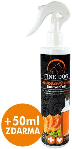 Fine Dog Lososový olej s rozprašovačem 200 ml + 50 ml zdarma - Olej pro psy - Hlavní obrázek