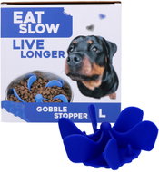 Eat Slow Live Longer zpomalovací spirála do misky modrá L - Dog Bowl