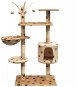 Shumee Cat Scratcher with Sisal Posts Beige with Paws 96 × 35 × 125cm - Cat Scratcher
