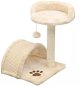 Shumee Cat Scratcher with Sisal Posts Beige-brown with a Toy 30 × 30 × 40cm - Cat Scratcher
