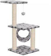 Shumee Cat Scratcher with Sisal Posts Grey with Paws 65cm - Cat Scratcher