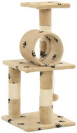 Shumee Cat Scratcher with Sisal Posts beige with paws 30 × 30 × 65cm - Cat Scratcher
