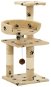 Shumee Cat Scratcher with Sisal Posts Beige with Paws with a Toy 30 × 30 × 65cm - Cat Scratcher