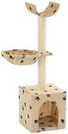 Shumee Cat Scratcher with Sisal Posts Beige with Paws 30 × 30 × 105cm - Cat Scratcher