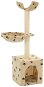 Shumee Cat Scratcher with Sisal Posts Beige with Paws 30 × 30 × 105cm - Cat Scratcher