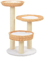Shumee Cat Scratcher with Sisal Scraper Willow Wicker 3 Baskets 68 × 40cm - Cat Scratcher