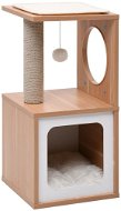 Shumee Hracie odpočívadlo drevené s preliezačkou a loptičkou 60 × 30 × 30 cm biele - Škrabadlo pre mačky