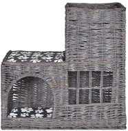 Shumee Kočičí Škrabadlo Hrad z vrbového proutí s matrací 55 × 53 × 27 cm - Škrabadlo pro kočky