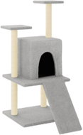 Shumee Cat scratching post 110 cm, light grey, wood and plush - Cat Scratcher