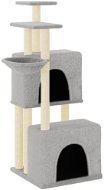 Shumee Škrabadlo pro kočky 122 cm, dřevo a plyš, světle šedé - Cat Scratcher